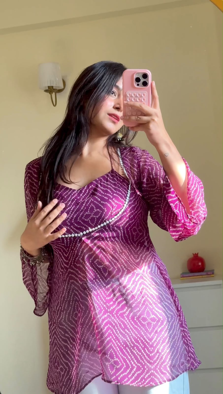Jamun Bandhani Kurti